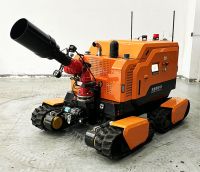 全地形消防滅火機器人 （第1代，四履帶，油動液壓）